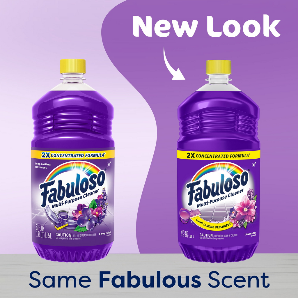 Fabuloso 2X Multi-Purpose Cleaner, No Rinse Floor Cleaner, Lavender Scent, 56 fl oz