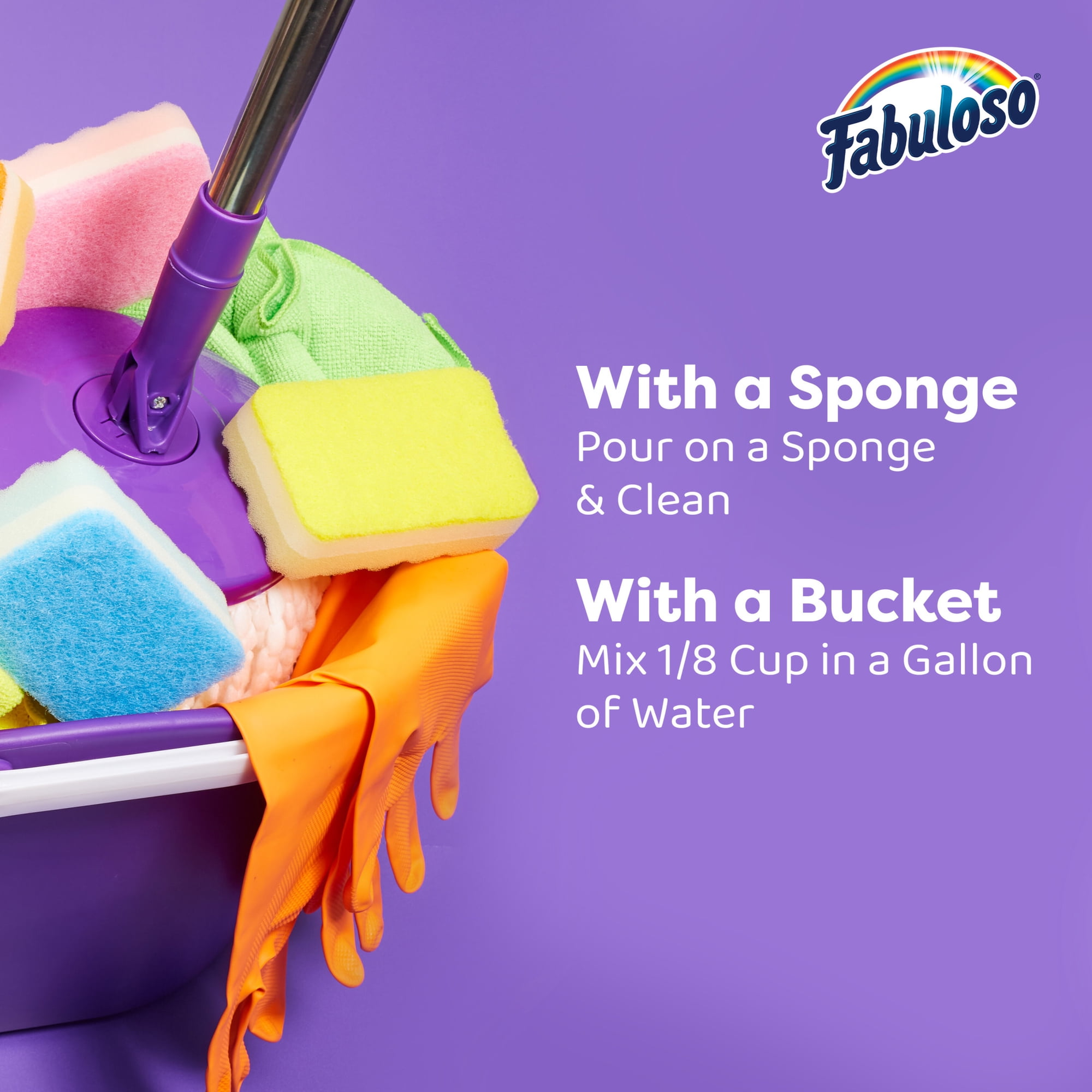 Fabuloso 2X Multi-Purpose Cleaner, No Rinse Floor Cleaner, Lavender Scent, 56 fl oz