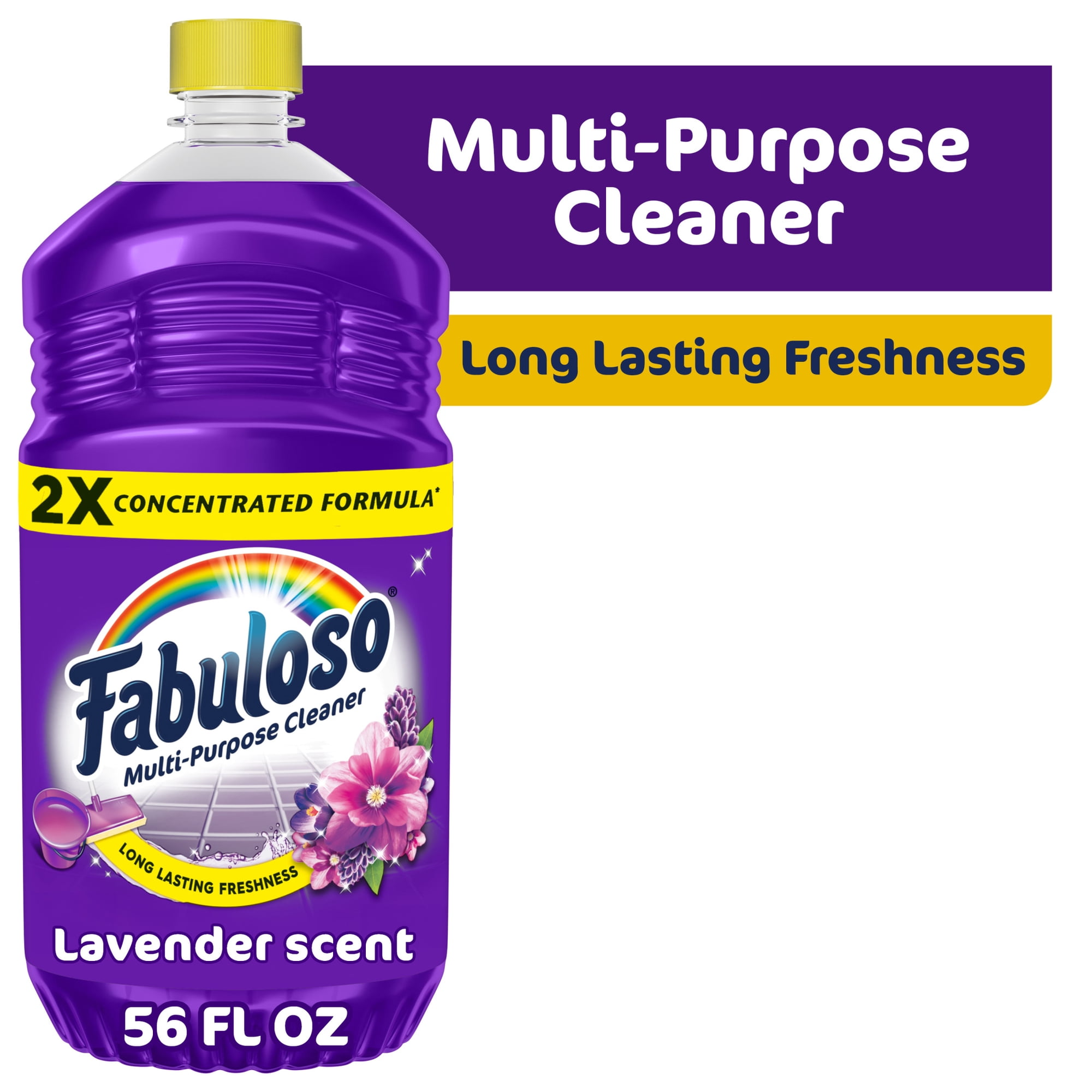 Fabuloso 2X Multi-Purpose Cleaner, No Rinse Floor Cleaner, Lavender Scent, 56 fl oz