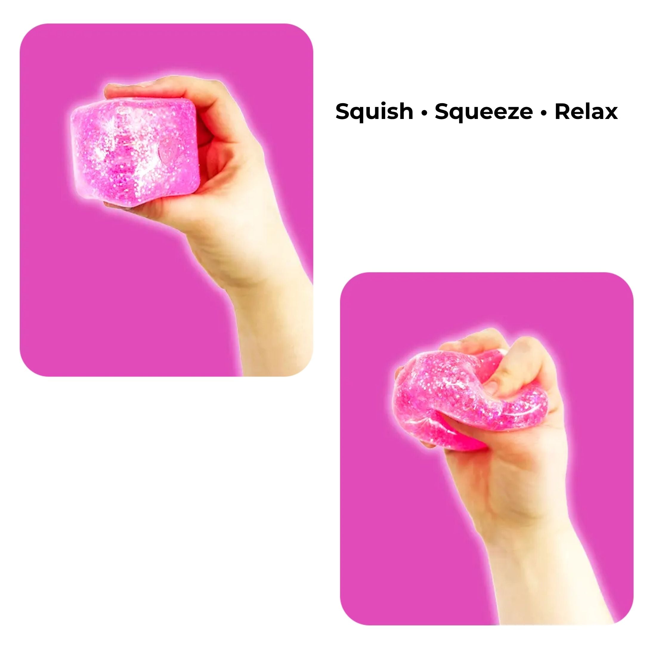 Fun Doh Squish and Squeeze Squishy Cube Stress Relief Fidget Toy