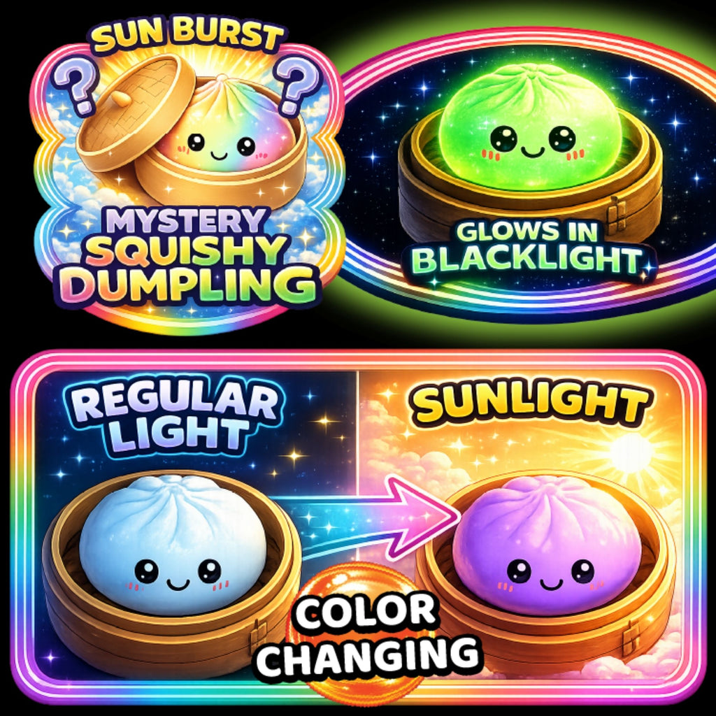 Fun Doh Color Changing Squishy Dumpling Toy – Changes in Sun, Glows in Blacklight, Assorted