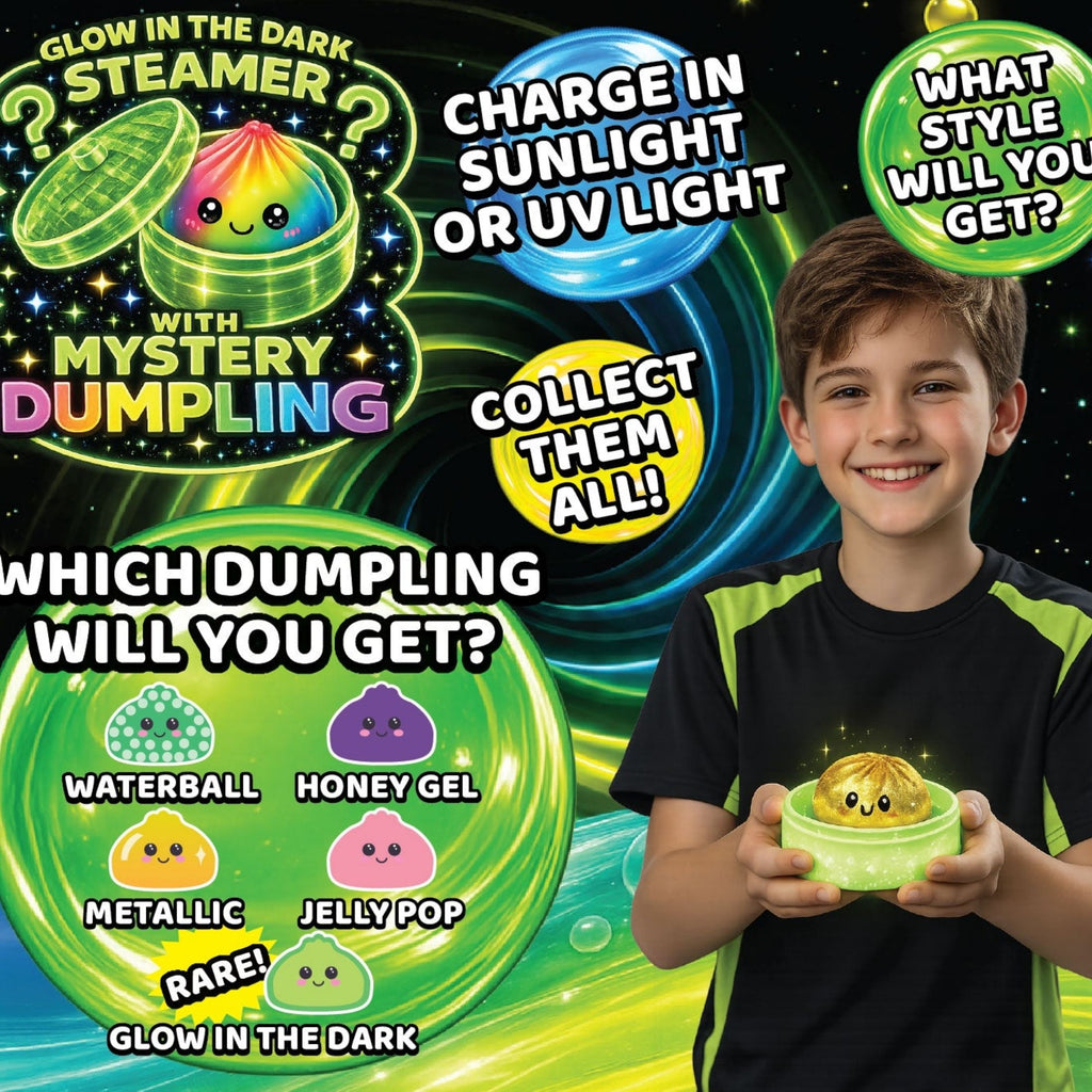 Fun Doh Glow-in-the-Dark Mystery Squishy Dumpling Toy – Rare Pull, Random Style