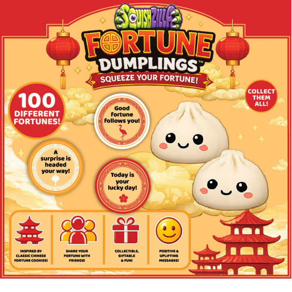 Fun Doh SquishZilla Fortune Cookie Squishy Dumpling Toy – Includes One Assorted Style