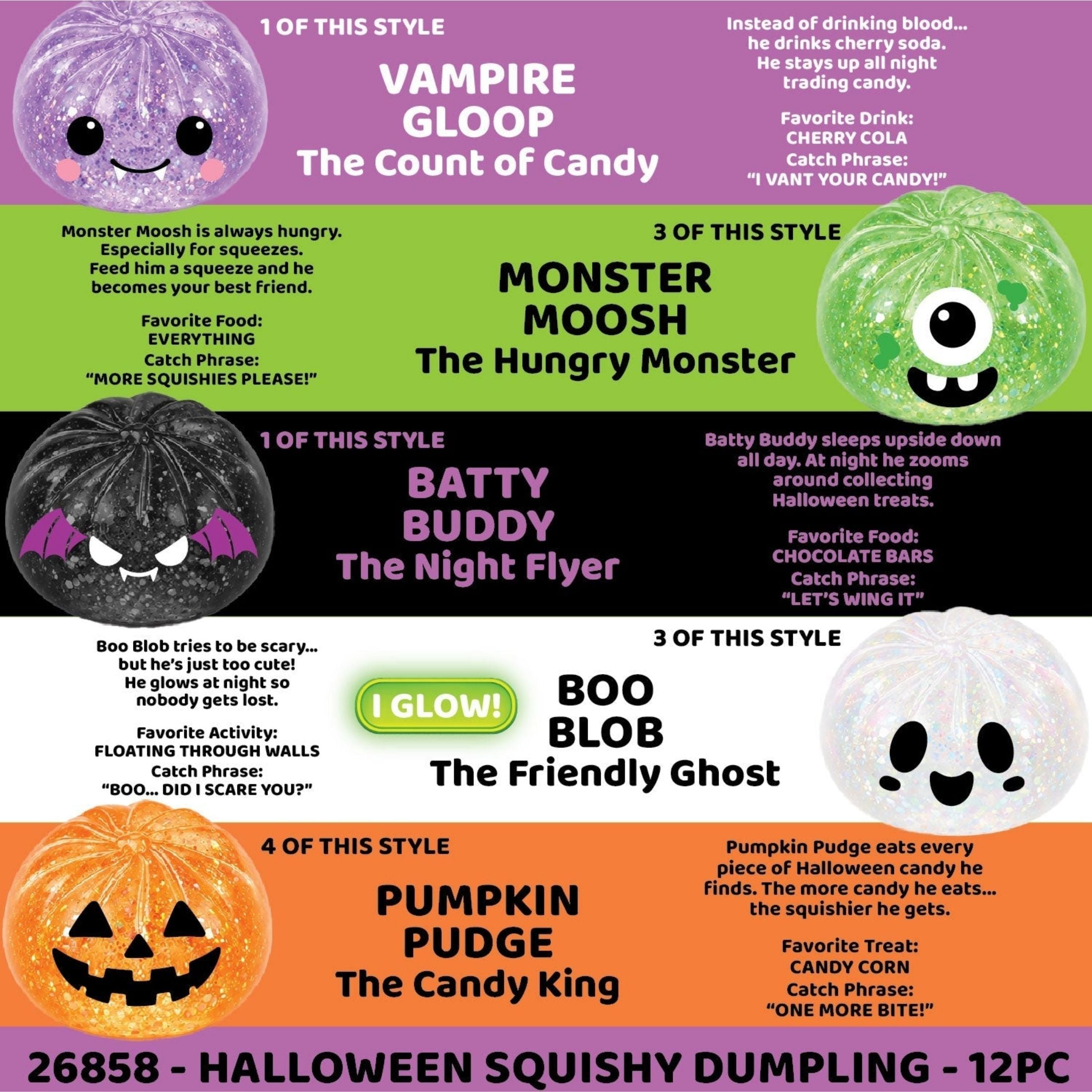 Fun Doh SquishZilla Spooky Steamers - Squishy Sensory Mystery Dumpling Toys